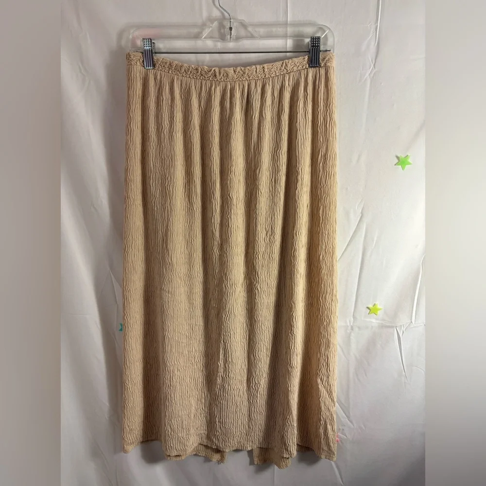 VTG 90s/y2k Cream Textured Boho Midi-Maxi Skirt‎ Women’s Size L